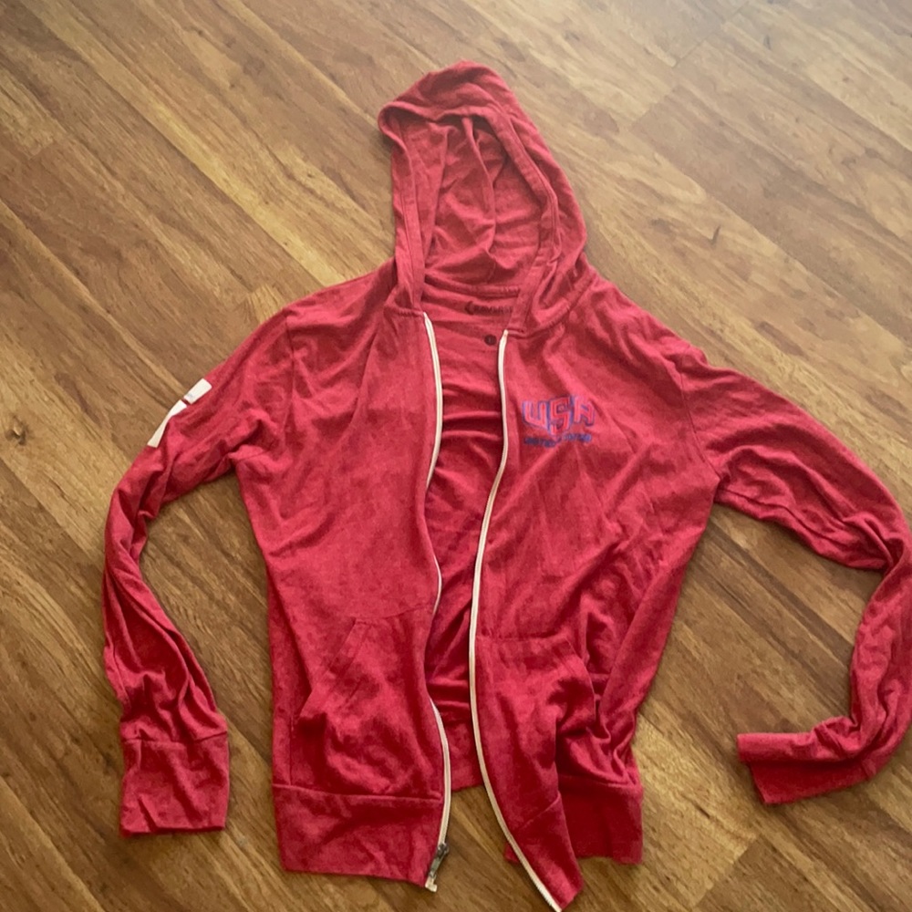 Red cycling hoodie